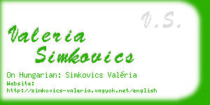 valeria simkovics business card